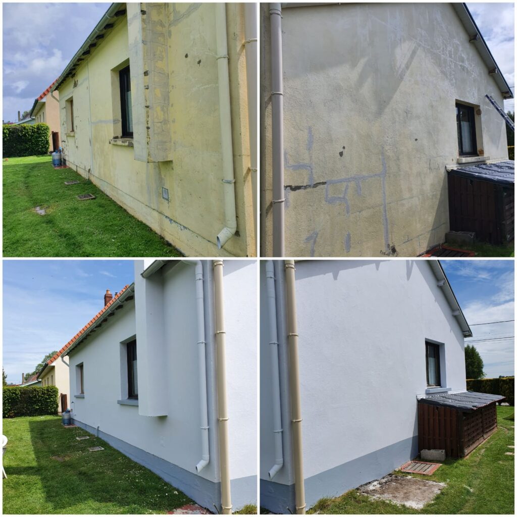 Avant-après peinture extérieure complète d'une maison - Peinture S.L